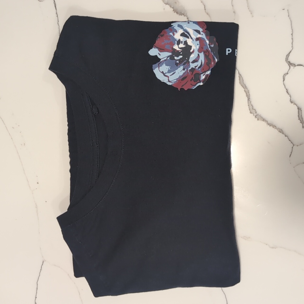 Perry Ellis Navy Floral Graphic Tee